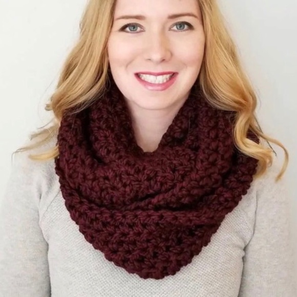 Hand Crocheted Infinity Scarf - Picture 1 of 4